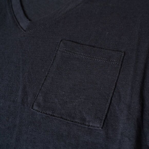 Madewell Whisper Cotton V Neck Pocket Tee Relaxed Fit Lightweight Black - Picture 6 of 9